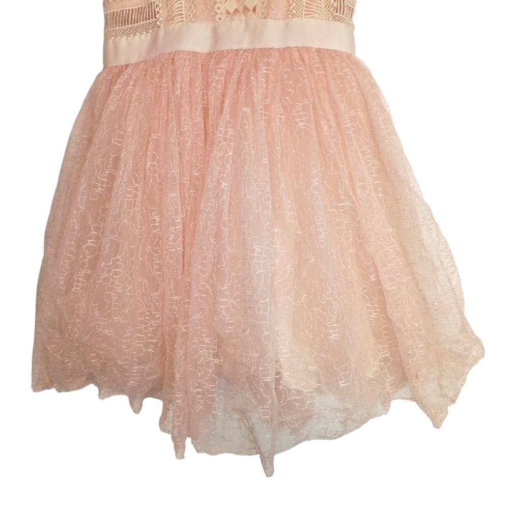 Trish Scully - Elegant Peach Lace Dress - Size 3 - Picture 3 of 6